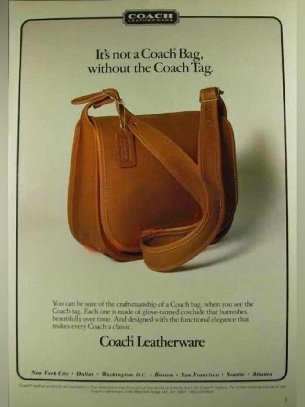 ๐ซRARE Coach DBL-Sided Virgin Vachetta Chocolate HTF Y2K VTG Hang Tag Charm - Picture 3 of 15